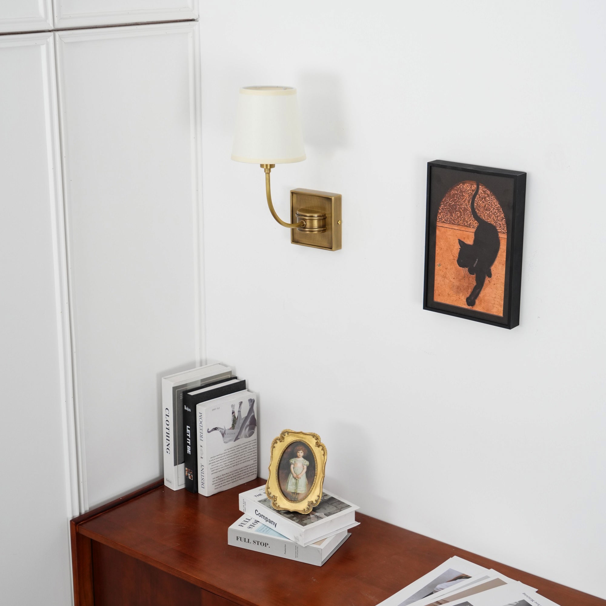 Victor Wall Lamp Black Bronze Fabric