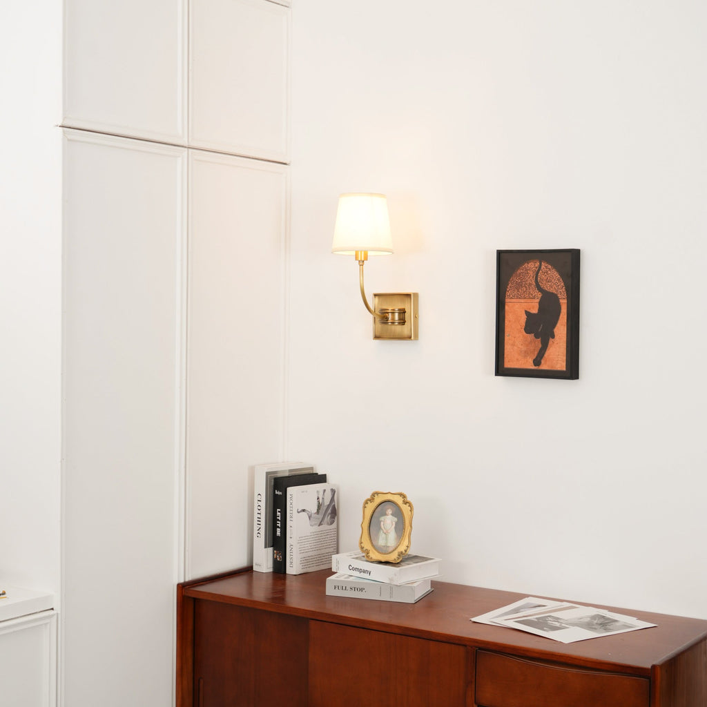 Victor Wall Lamp Black Bronze Fabric