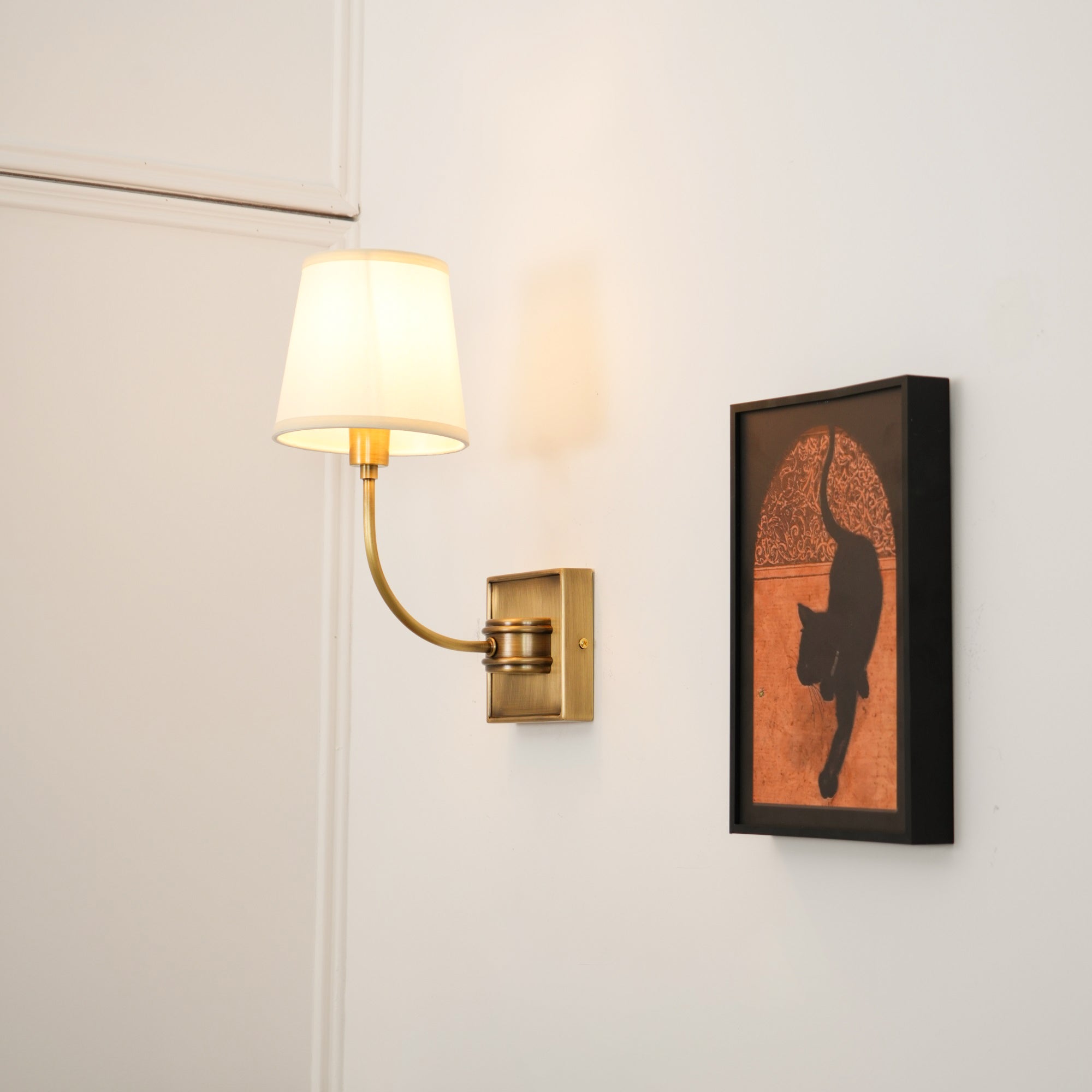 Victor Wall Lamp Black Bronze Fabric