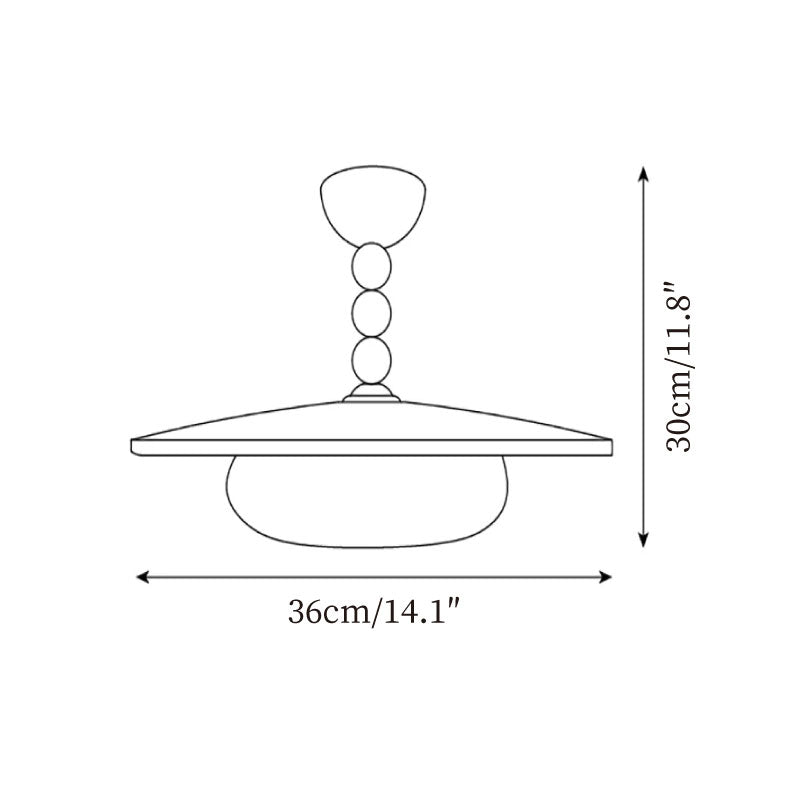Muto Walnut Color & White Imitation Alabaster Ceiling Light