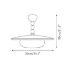 Muto Walnut Color & White Imitation Alabaster Ceiling Light