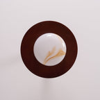 Muto Walnut Color & White Imitation Alabaster Ceiling Light