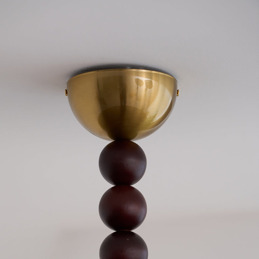 Muto Walnut Color & White Imitation Alabaster Ceiling Light