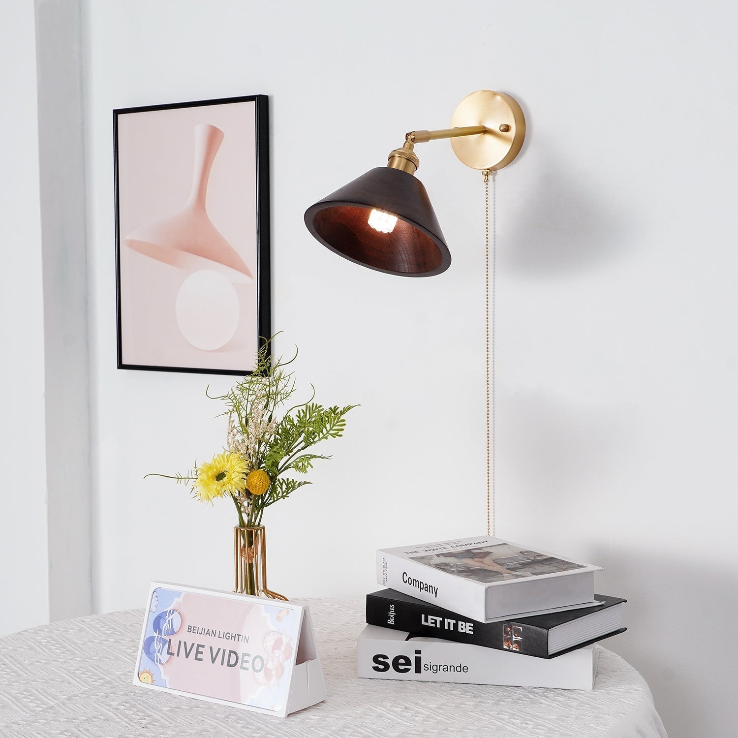 Eira Vintage Wall Sconce with Pull-Chain Switch