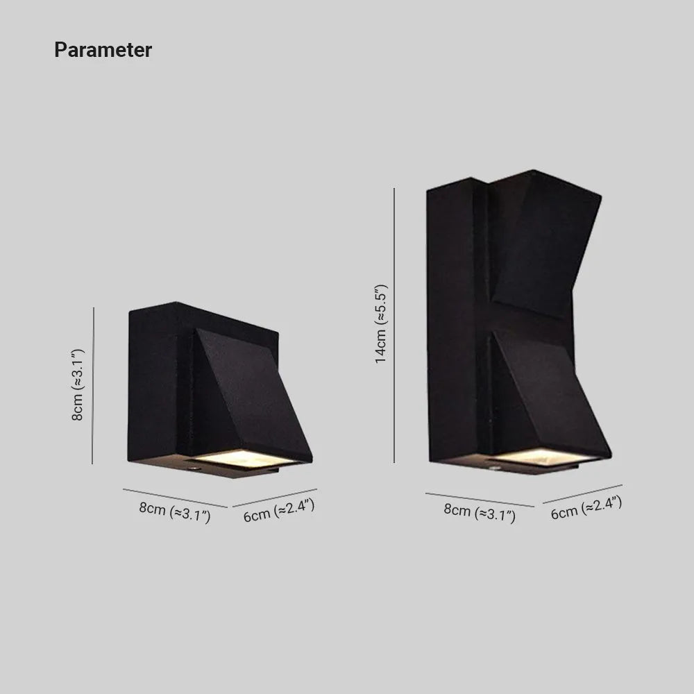 Vexto Modern Black Metal LED Outdoor Wall Light