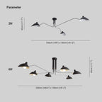 Jaler Industrial Three-Arm Ceiling Light