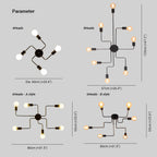 Arisha Modern Industrial Minimalist Black Metal Ceiling Light