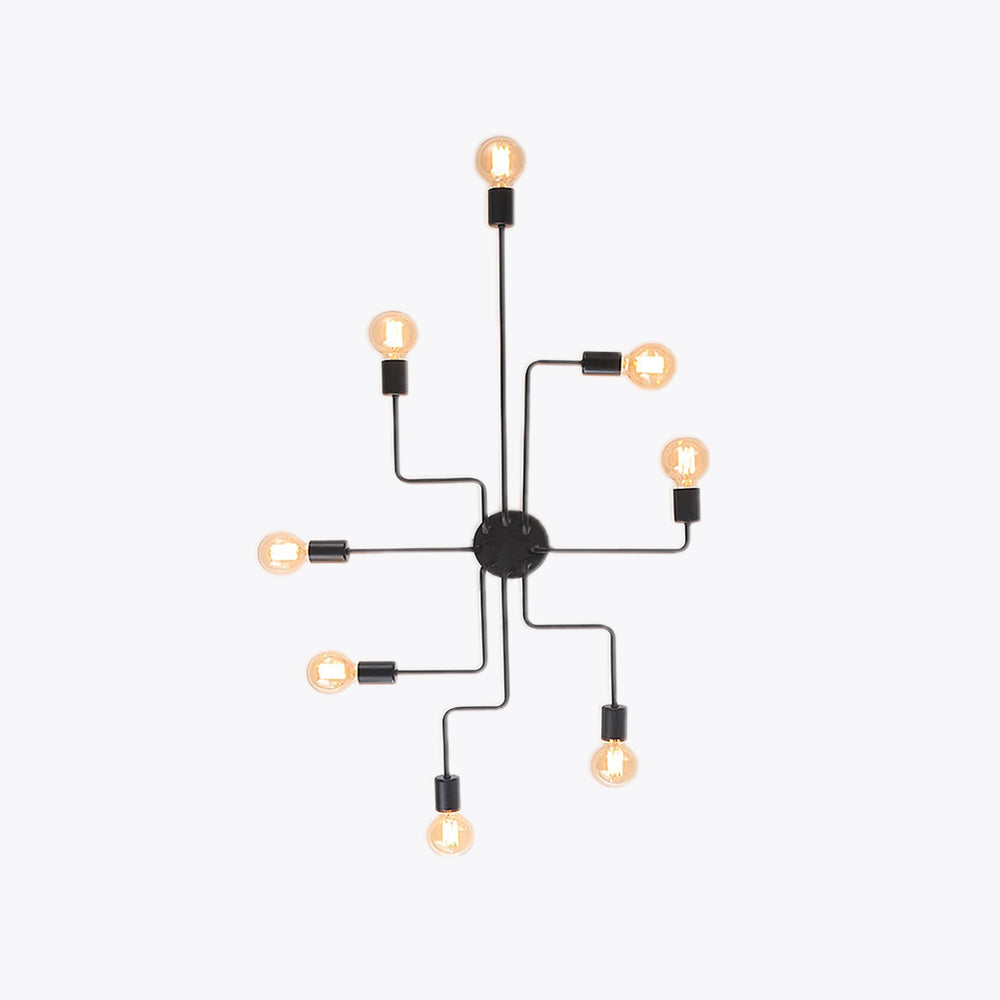 Arisha Modern Industrial Minimalist Black Metal Ceiling Light