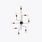 Arisha Modern Industrial Minimalist Black Metal Ceiling Light