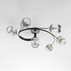 Valentina Black/Gold Glass Flush-Mount Ceiling Light for Dining Room