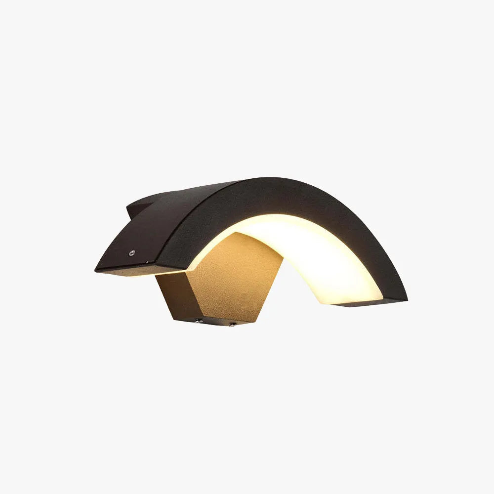Elvon Nordic Arc Waterproof Outdoor LED Wall Lamp - Black