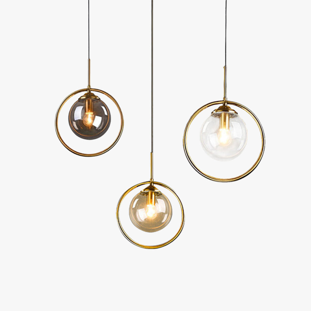 Zoey Metal-Ring Glass Pendant Light