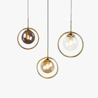 Zoey Metal-Ring Glass Pendant Light
