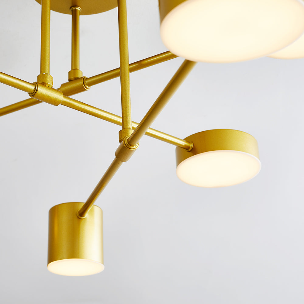 Quor 6-Light LED Flush Mount Ceiling Light - Black, White, or Gold