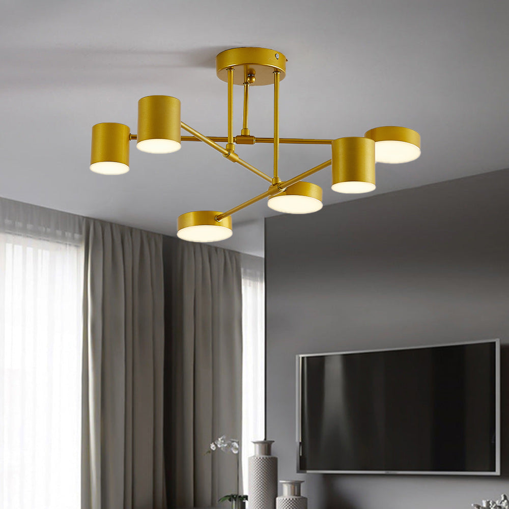 Quor 6-Light LED Flush Mount Ceiling Light - Black, White, or Gold