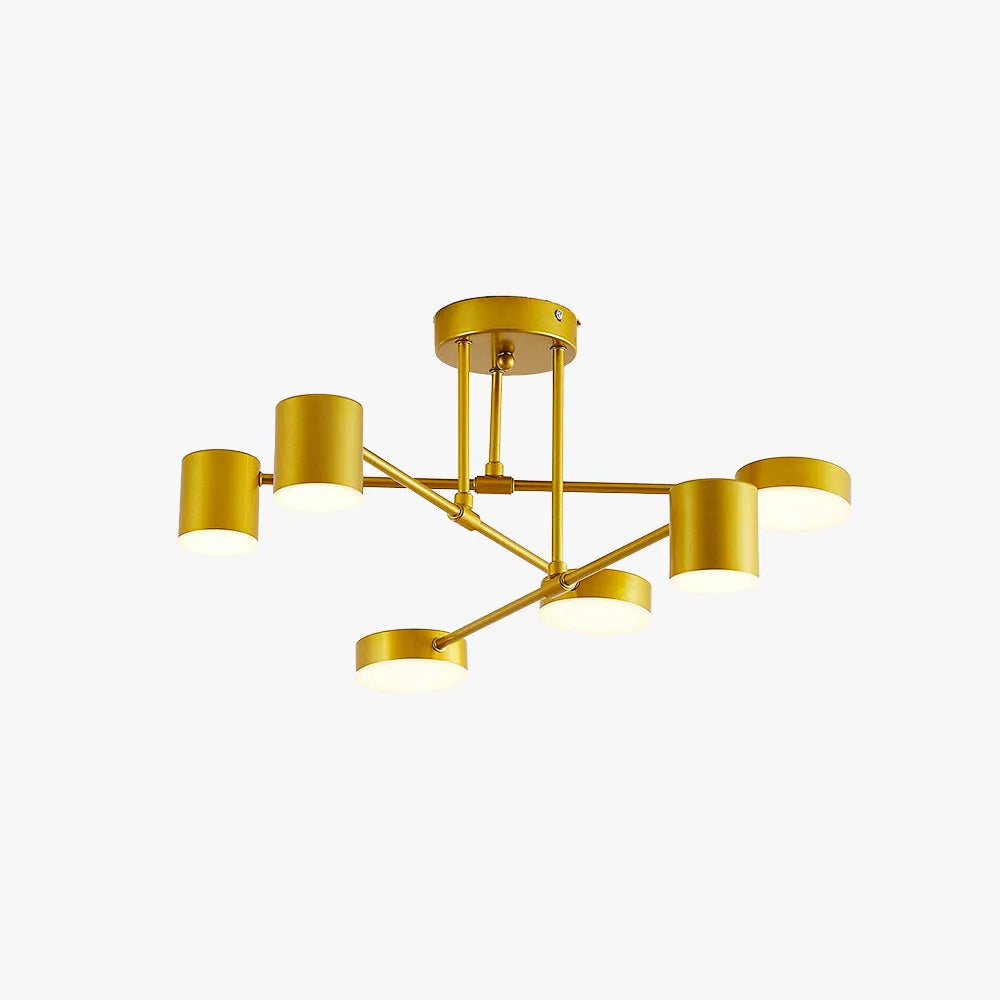 Quor 6-Light LED Flush Mount Ceiling Light - Black, White, or Gold
