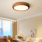 Grena Round Ceiling Light with Wood Grain Finish