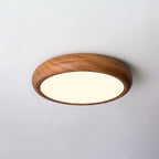 Grena Round Ceiling Light with Wood Grain Finish