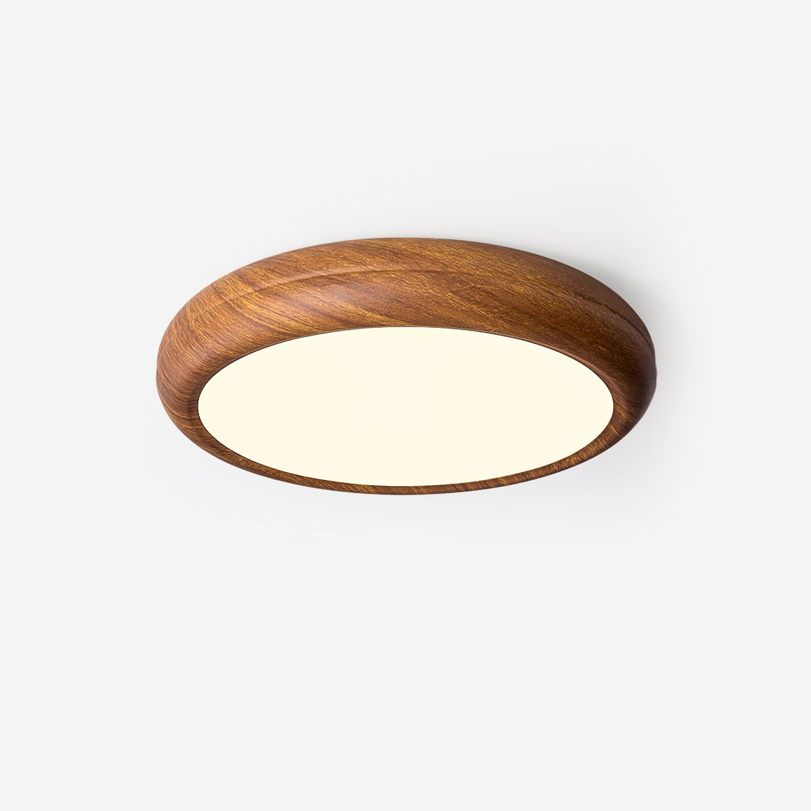 Grena Round Ceiling Light with Wood Grain Finish