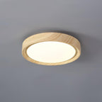Grena Round Ceiling Light with Wood Grain Finish