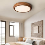 Grena Round Ceiling Light with Wood Grain Finish