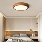 Grena Round Ceiling Light with Wood Grain Finish