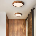 Grena Round Ceiling Light with Wood Grain Finish