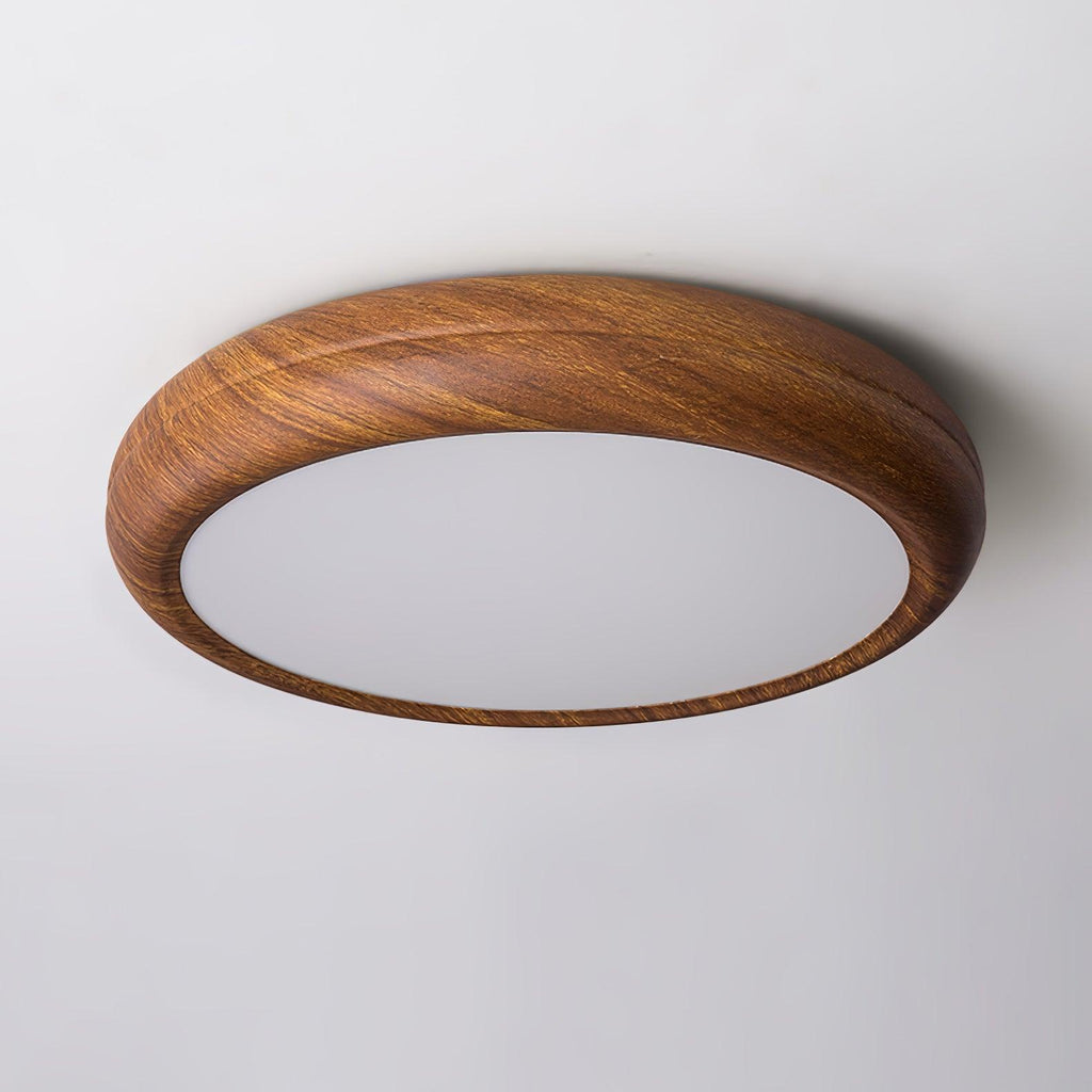 Grena Round Ceiling Light with Wood Grain Finish