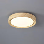 Grena Round Ceiling Light with Wood Grain Finish