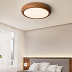 Grena Round Ceiling Light with Wood Grain Finish