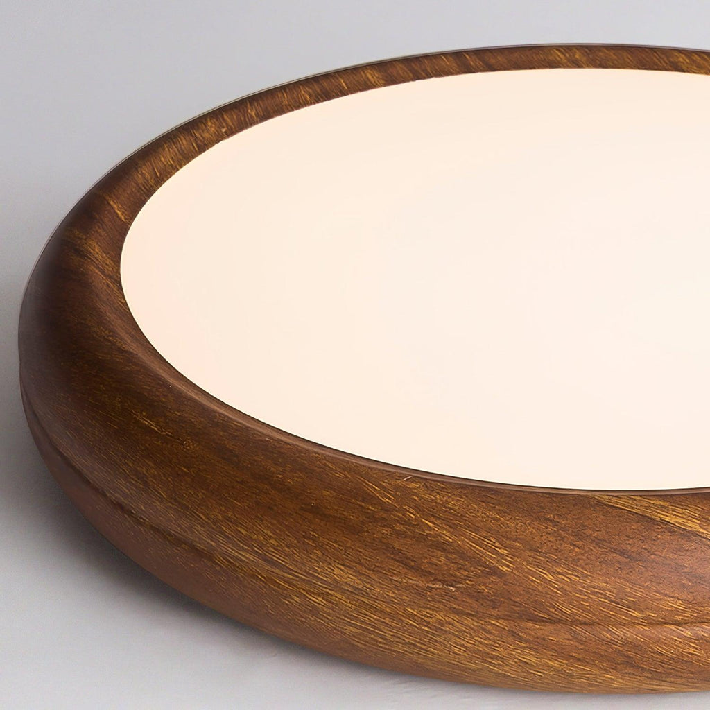 Grena Round Ceiling Light with Wood Grain Finish