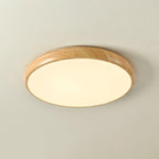 Grena Round Ceiling Light with Wood Grain Finish