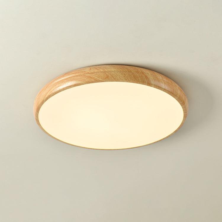 Grena Round Ceiling Light with Wood Grain Finish