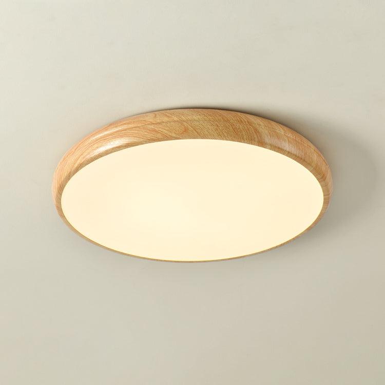 Grena Round Ceiling Light with Wood Grain Finish