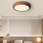 Grena Round Ceiling Light with Wood Grain Finish