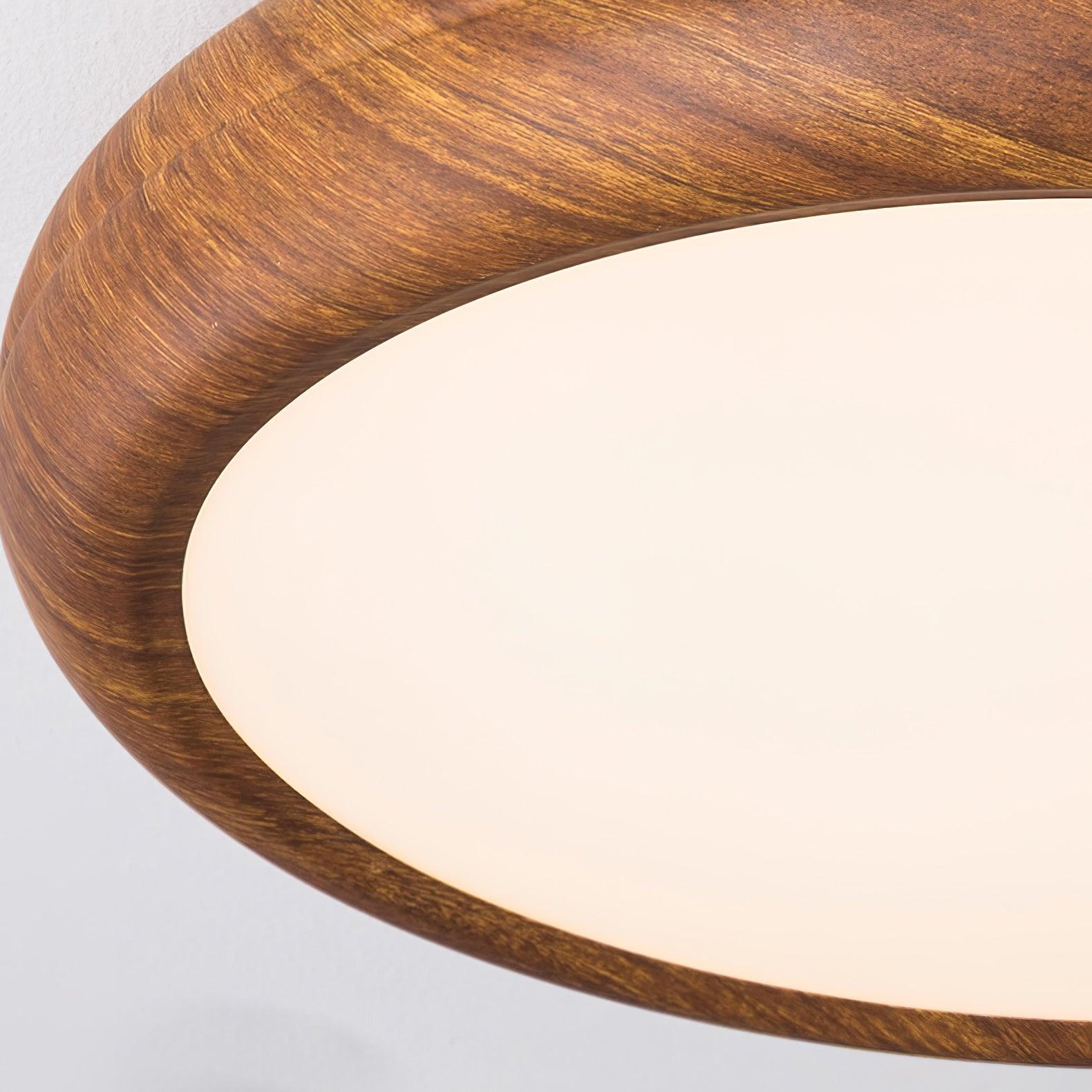 Grena Round Ceiling Light with Wood Grain Finish