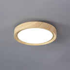 Grena Round Ceiling Light with Wood Grain Finish