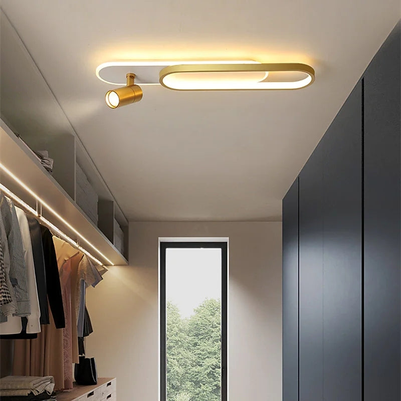 Aim Modern Ceiling Light Spotlight, Black/Gold