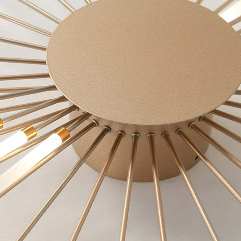 Wesley Fireworks Flush-Mount Ceiling Light in Black/Gold