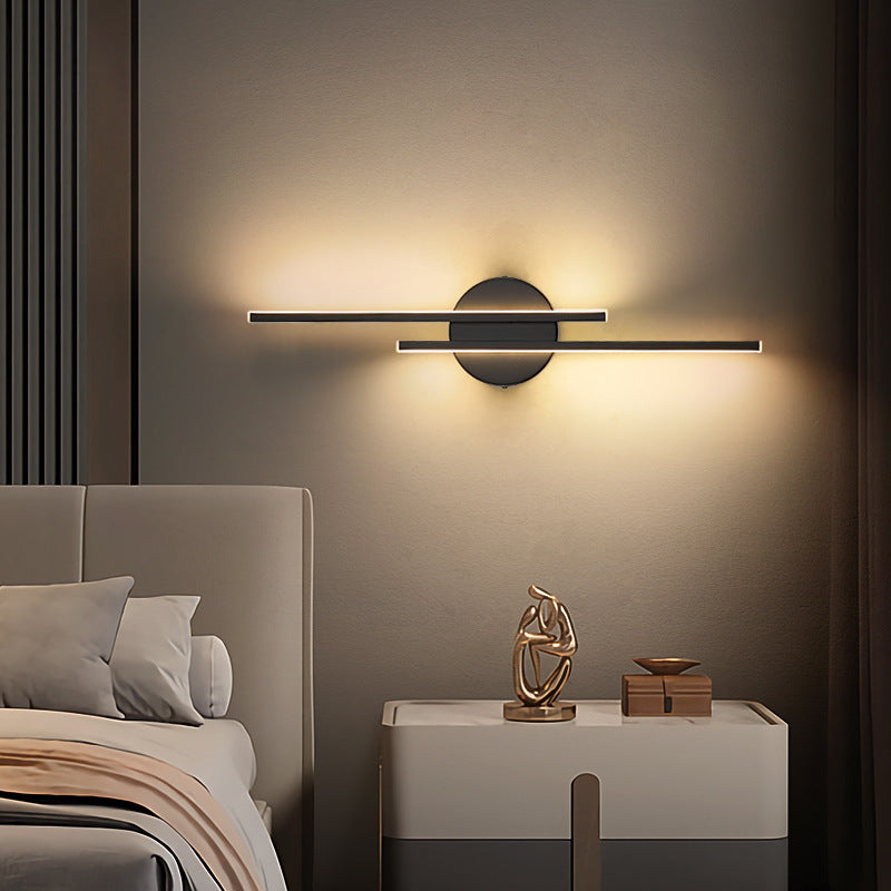 Elgo Modern Nordic LED Metal Wall Sconce, Disc or Linear Design, Black or White Finish