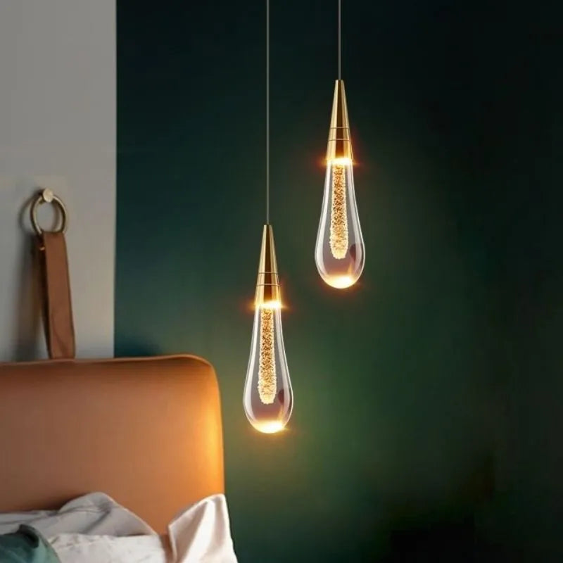 Gold Teardrop Pendant Light