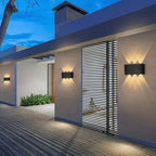Tronix Modern Rectangular Metal Outdoor Wall Lamp, Black/White, Water-wave