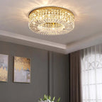 Kristy Luxury Crystal & Metal Flush-Mount Ceiling Light