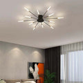 Wesley Fireworks Flush-Mount Ceiling Light in Black/Gold