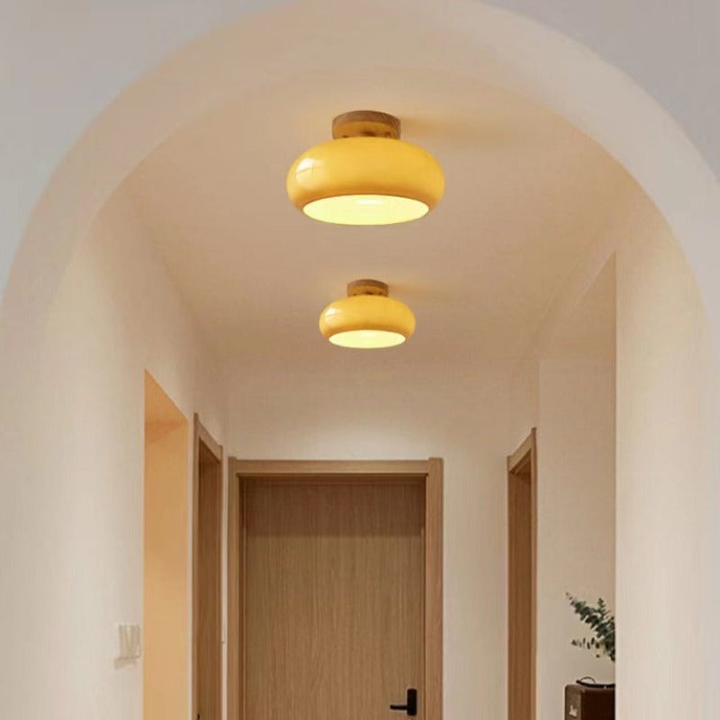 Charlotte Wood Flush-Mount Ceiling Light