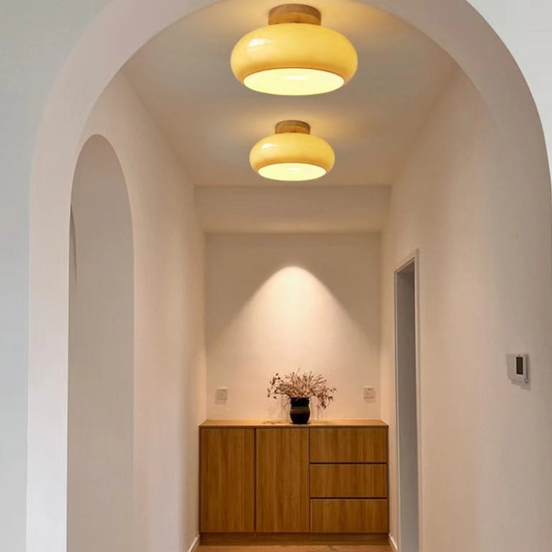 Charlotte Wood Flush-Mount Ceiling Light