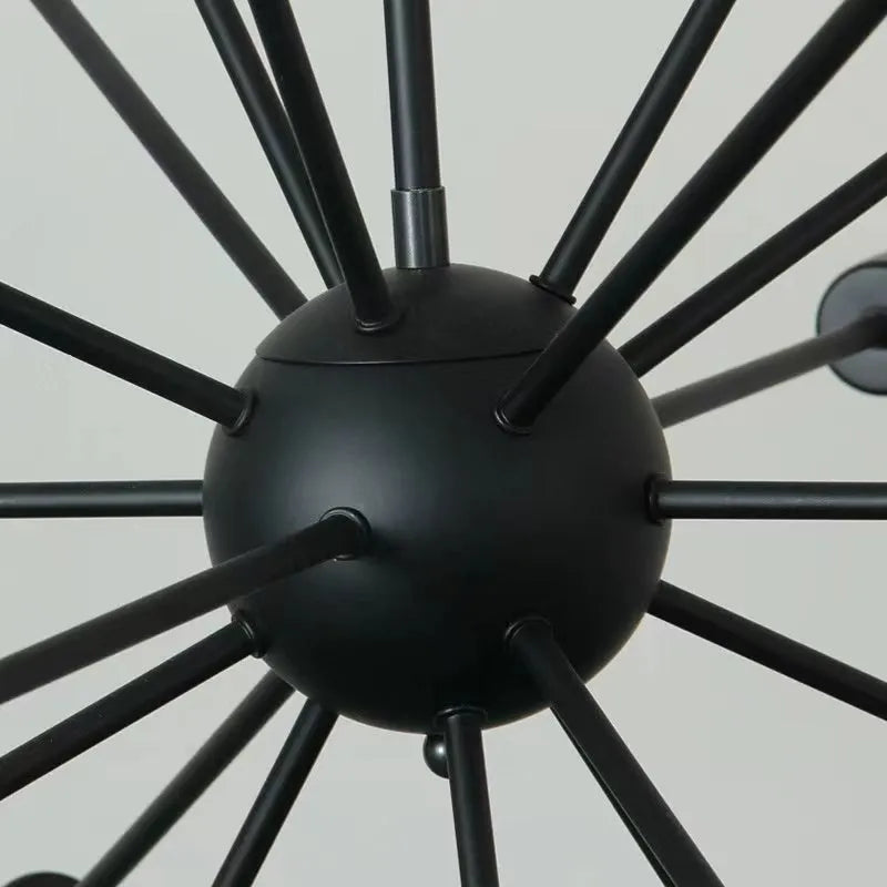 Austin Industrial Black Metal Chandelier for Dining Rooms and Restaurants