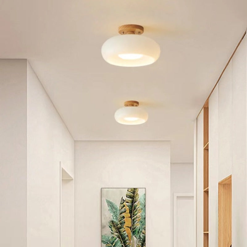 Charlotte Wood Flush-Mount Ceiling Light