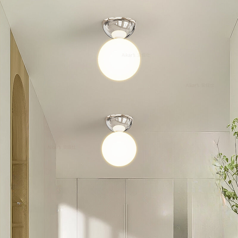 Valentina Modern Metal & Glass Flush-Mount Ceiling Light for Bedroom