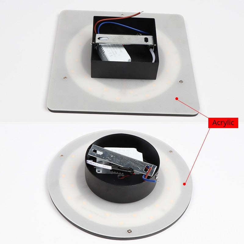 Klyne Minimalist LED Outdoor Wall Lamp, Round or Square, Black or White